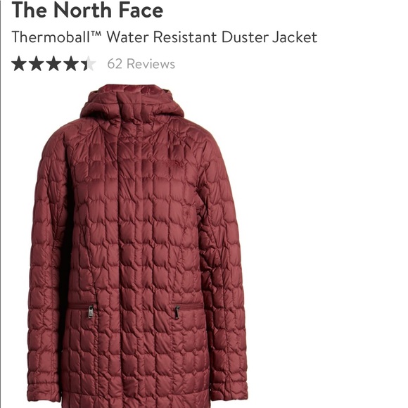 thermoball water resistant duster jacket